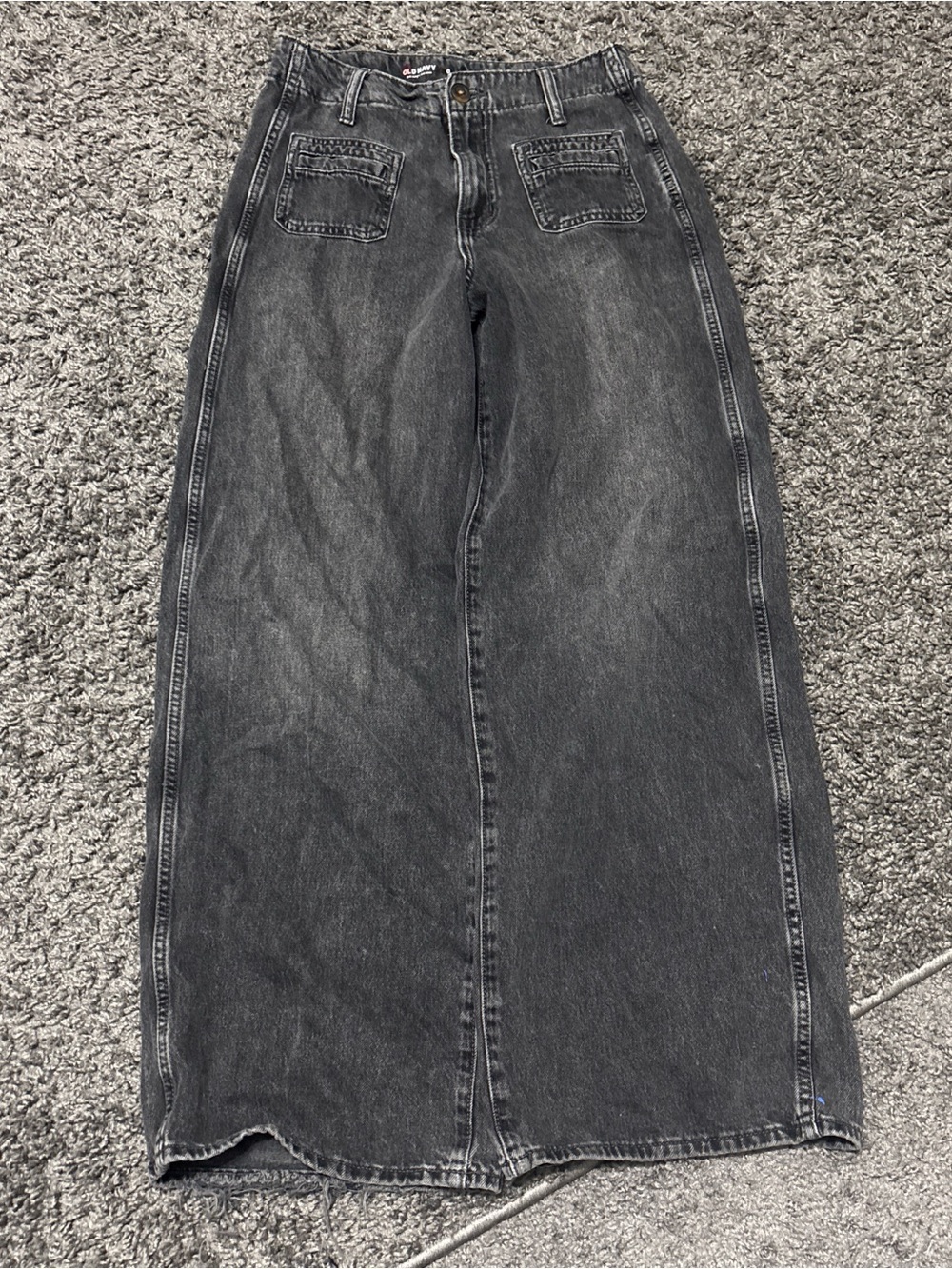 Old Navy Washed Black High-Rise Baggy Wide-Leg Jeans